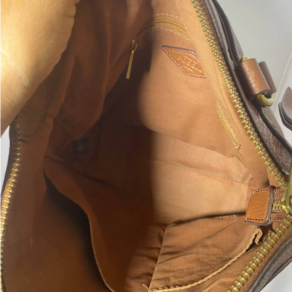 Fossil brown patchwork shoulder bag - Picture 6 of 6